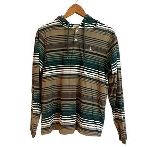 Volcom Khaki Gwinn Hooded Long Sleeve Shirt